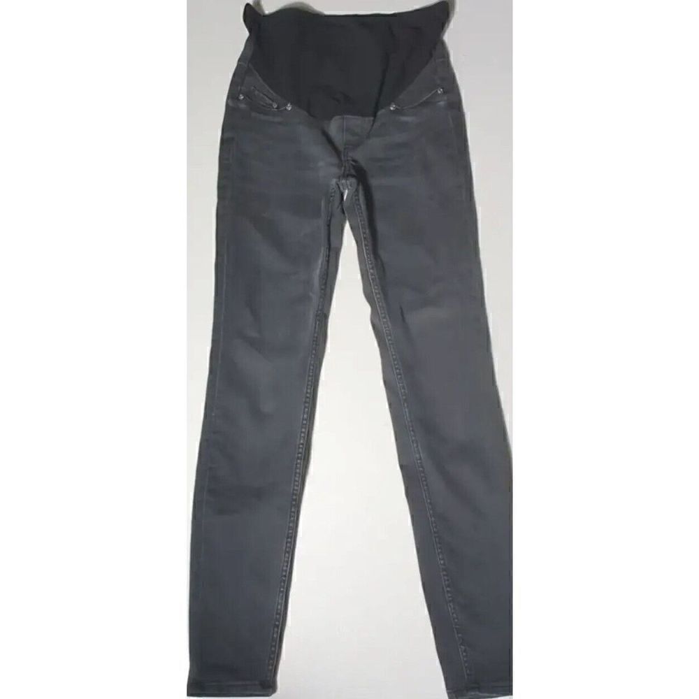 H&M Maternity Super Skinny High Rib MAMA Faded Black Stretchy Denim Jeans - 4P